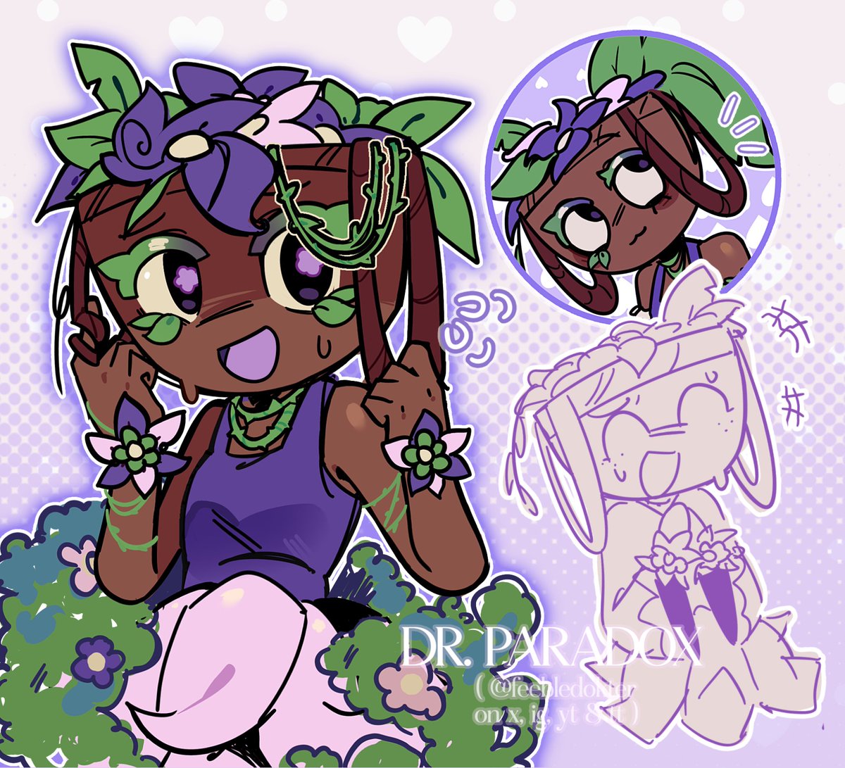 feebledokter's tweet image. I don’t think it really looks like her but it’s my first time drawing bassie, I love her ;_;;💓 #dandysworld #bassiedandysworld