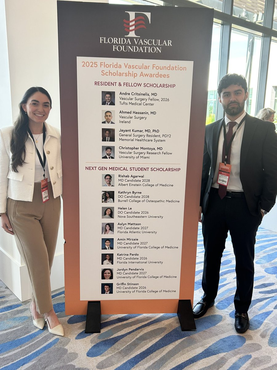 Excited to be back at <a href="/FLVascularSoc/">Florida Vascular Society</a> Annual Meeting as a Next Gen Scholarship recipient! I am very grateful to the society for the opportunity to attend and have had an incredible weekend learning from some of the state’s top surgeons and educators.