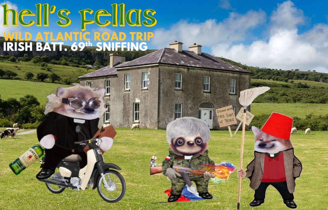 The guidebook says our next stop is an island famed for its spiritual and restful atmosphere.
"These cows are small...those cows are far away," <a href="/LilaNatalijka/">Nate the sloth</a> explains again to <a href="/Muttley76/">Kirsty Harris 🇺🇦</a> 
"ARSE! FECK! NUNS!" shouts <a href="/Sausel2/">Sausel 🇺🇦</a> 
Actually, fellas, maybe we'll skip this island?