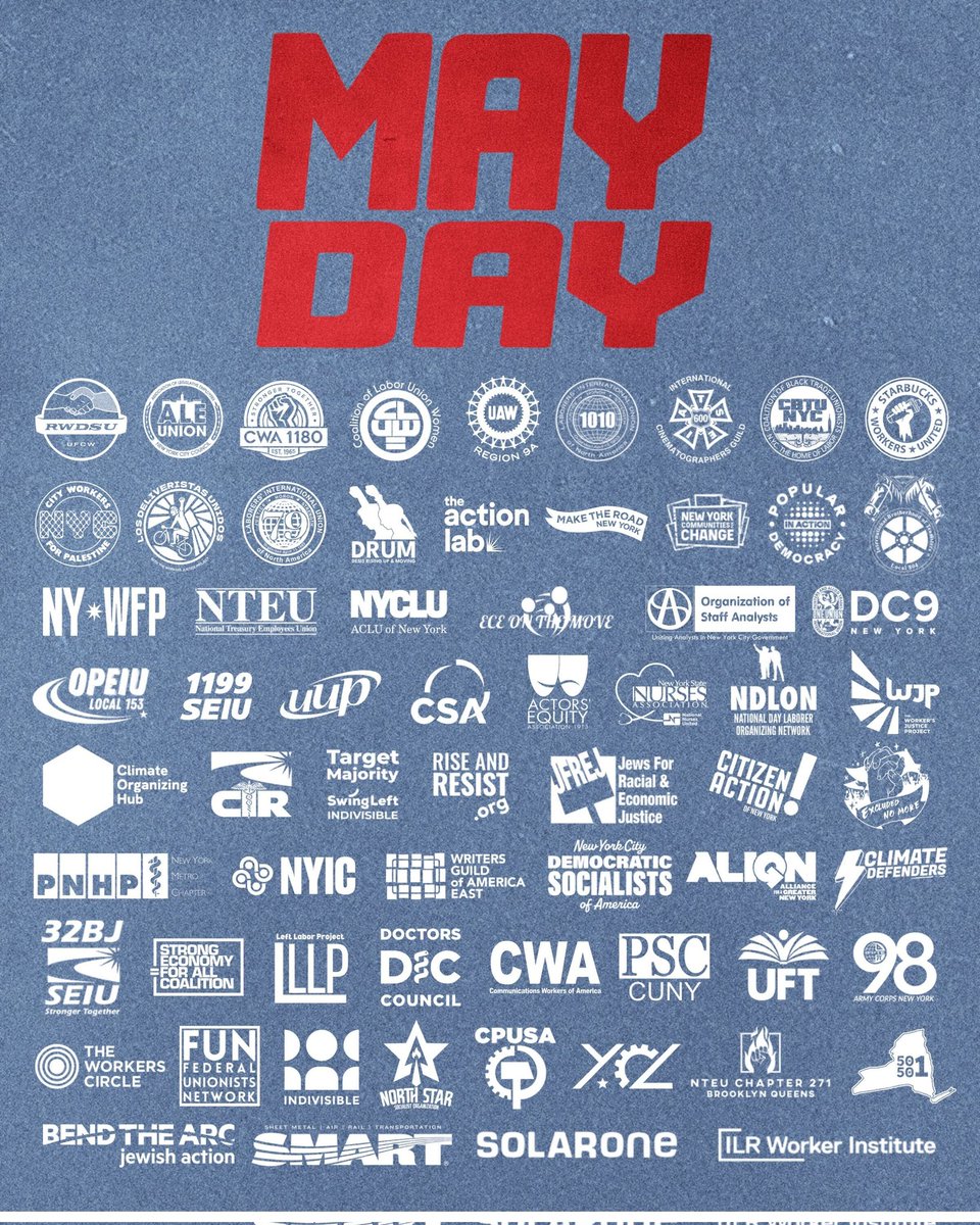 MAYDAY! MAYDAY! MAYDAY! 

As billionairee infiltrate our gov, hoard wealth, exploit workers, &amp; slash jobs/resources, laborers unite across the country to declare: "ONE STRUGGLE! ONE FIGHT! ALL WORKERS UNITE!"

This May Day, join your comrades at Foley Square, 5pm to take a stand!
