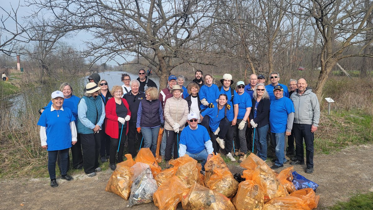 Rotarians, family and friends from  Waterdown, Flambourgh AM, Dundas and Dundas Valley Sunrise Rotary Clubs gathered for the Great Lakes Cleanup in Dundas' Centennial and Rotary Canal Parks which border the historical Desjardins Canal. More than 36 bags of were collected.
