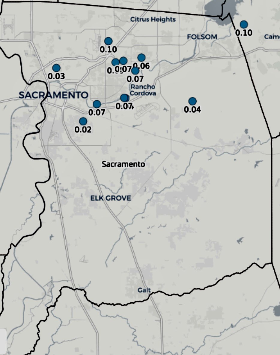 How much if any rain did you receive today? #Cocorahs #SacWx #CaWX
