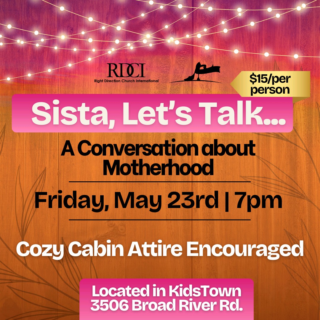 Hey Sistas..  Let's Talk Motherhood!! Save the date and meet us Friday, May 23, 2025 <a href="/7pm/">Huong Le</a>.
Reserve your spot today by using the link below!! 🩷✨ #WeAreSWATA  ️#WeAreMAM 

$15 per person – don’t miss the laughter, love, and sisterhood. Let's talk!
 rightdirection.info/store-2/Sistas…