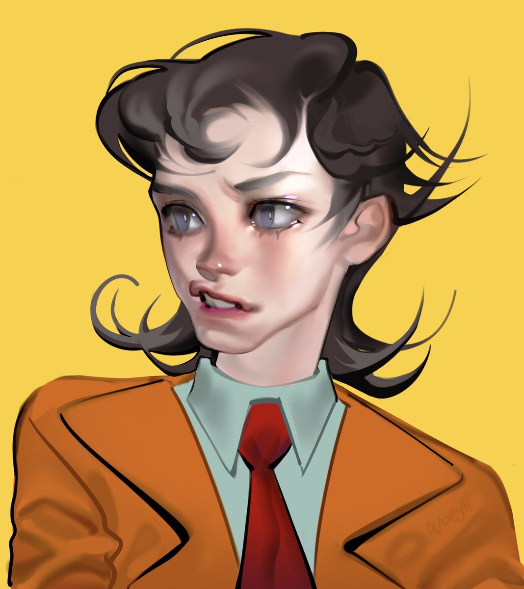 Orange suit girl #art #digitalart