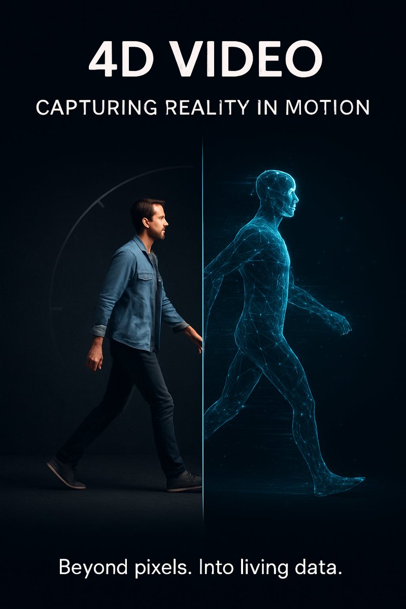 Wonders_Whys's tweet photo. 4D video sounds like science fiction.
But it's real — and it's changing how we capture and experience reality.
Here’s a serious breakdown of how 4D video actually works: 🧵
#FutureOfMedia #4DVideo #EmergingTech https://t.co/5if3Z8lKul