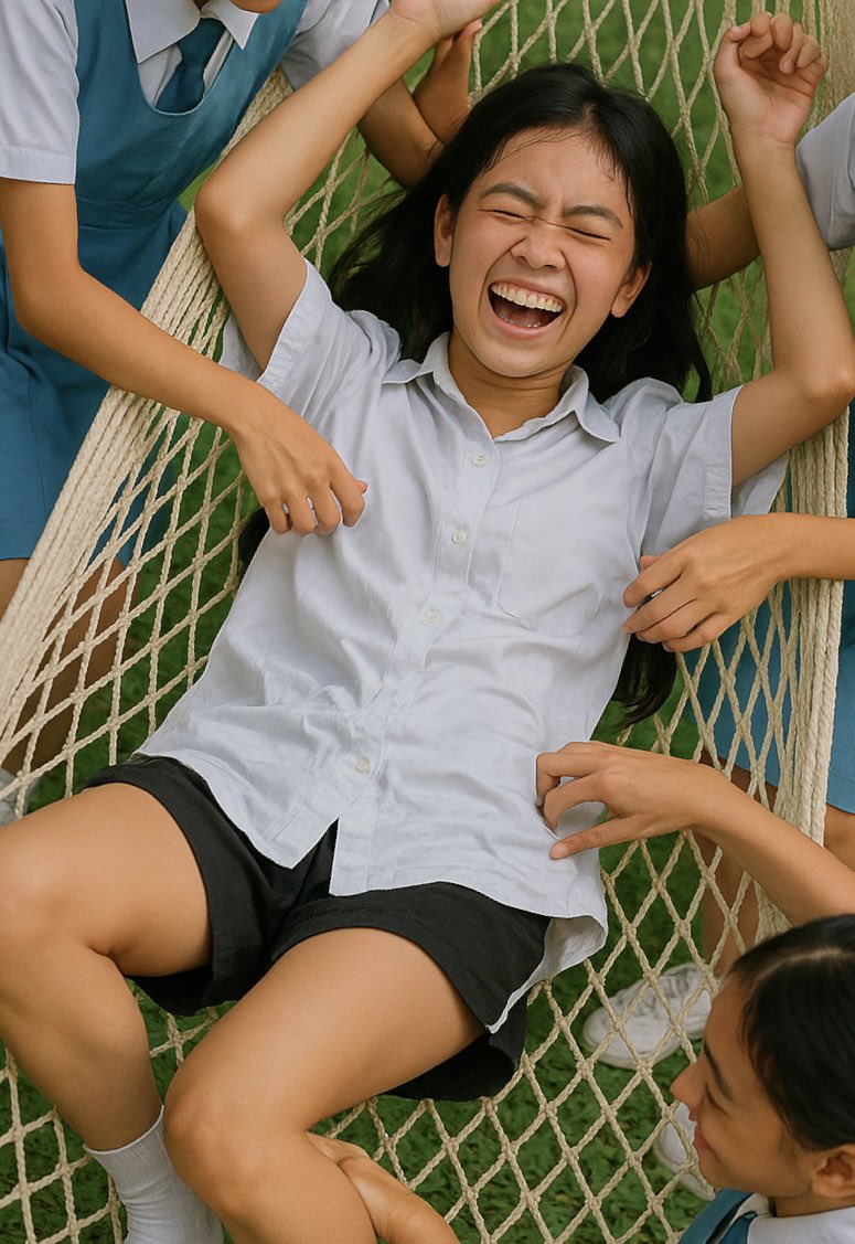 Being pin down and tickled in a hammock so helpless  #くすぐり #gelitik #挠痒痒 #胳肢窝 #tickling #hammock