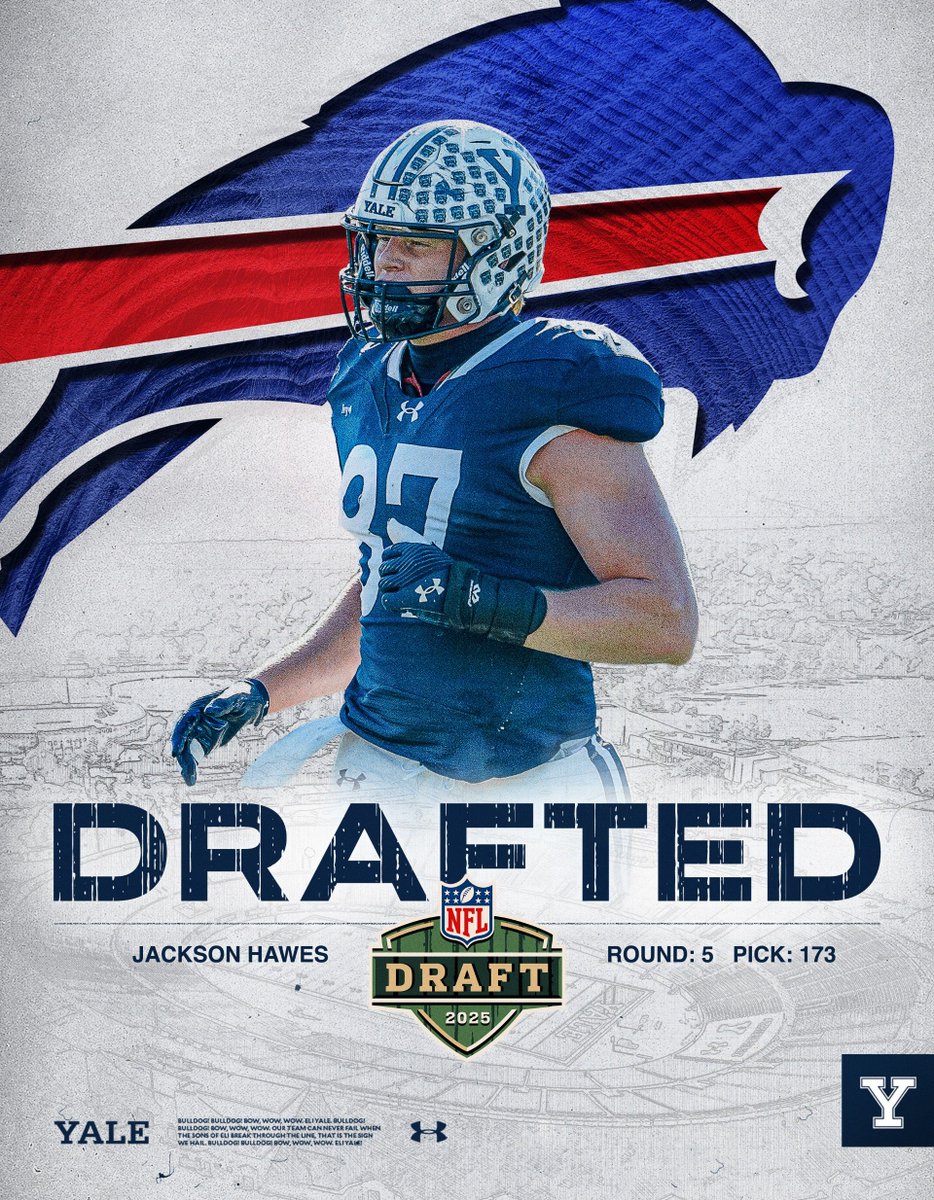 Yale Football (@yalefootball) on Twitter photo The pick is in! <a href="/12hawes12/">Jackson Hawes</a> is headed to Buffalo!
Congratulations, Jackson!
#NFLDraft | #BillsMafia The pick is in! <a href="/12hawes12/">Jackson Hawes</a> is headed to Buffalo!
Congratulations, Jackson!
#NFLDraft | #BillsMafia