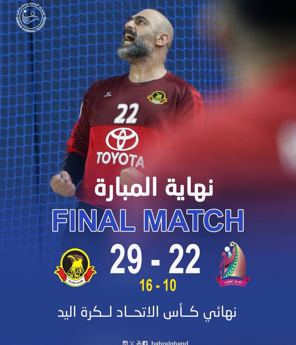benthaniqatar's tweet photo. ملك اليد البحرينيه 
الاهلي
بطلا لكاس الاتحاد 
بعد فوزه على الشباب 29-22
النسور كما يحب ان يطلق عليه
يعود للبطولات بقوة 
الف مبروك لفريقي المفضل https://t.co/oXCIL3ua1M