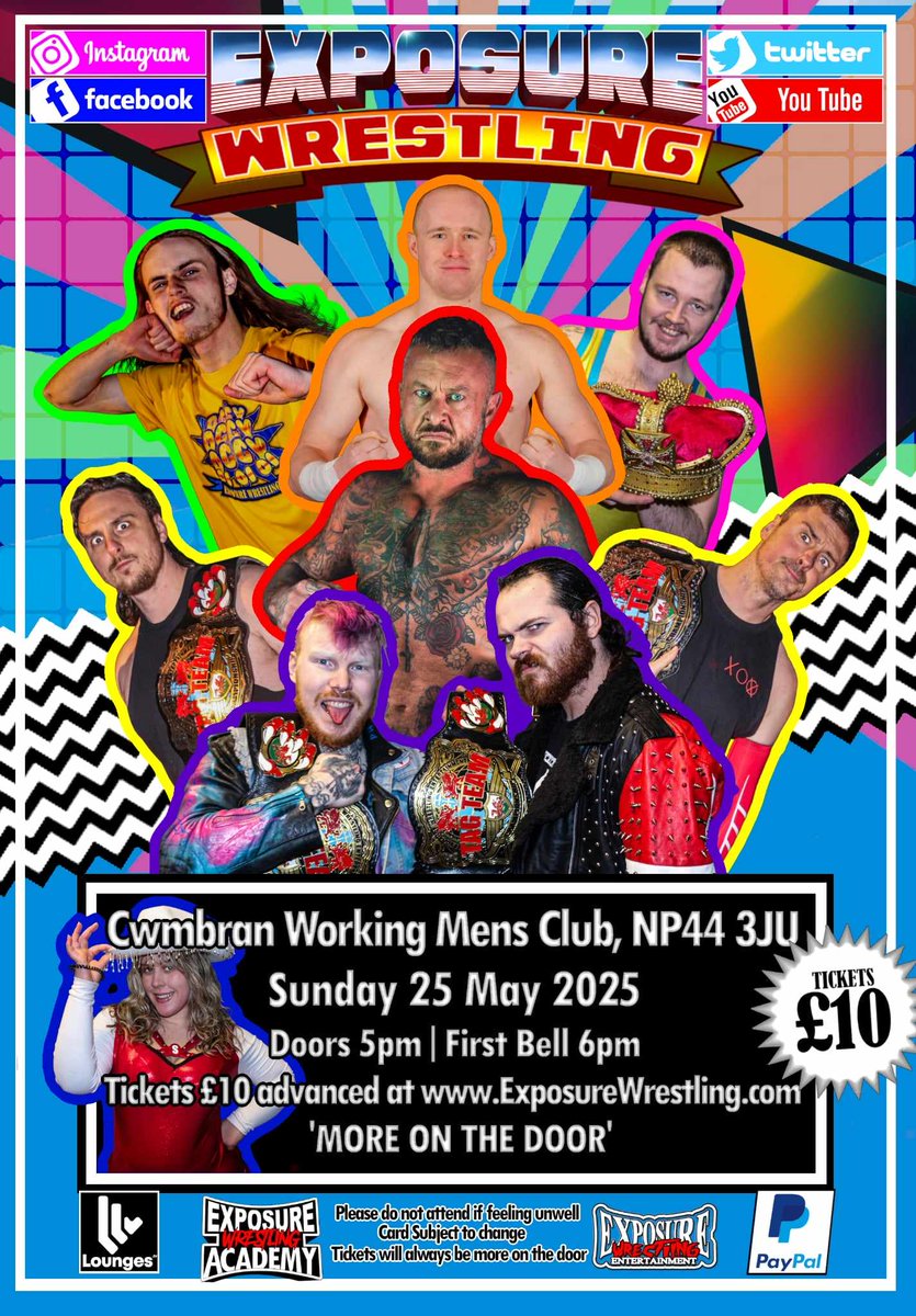 Next month at the Cwmbran Workingmens Club , <a href="/ExpoEnt/">Exposure Wrestling</a> will be providing family friendly entertainment xo #exposurewrestling #wrestling #yeehaw #cwmbran #cwmbranworkingmensclub c