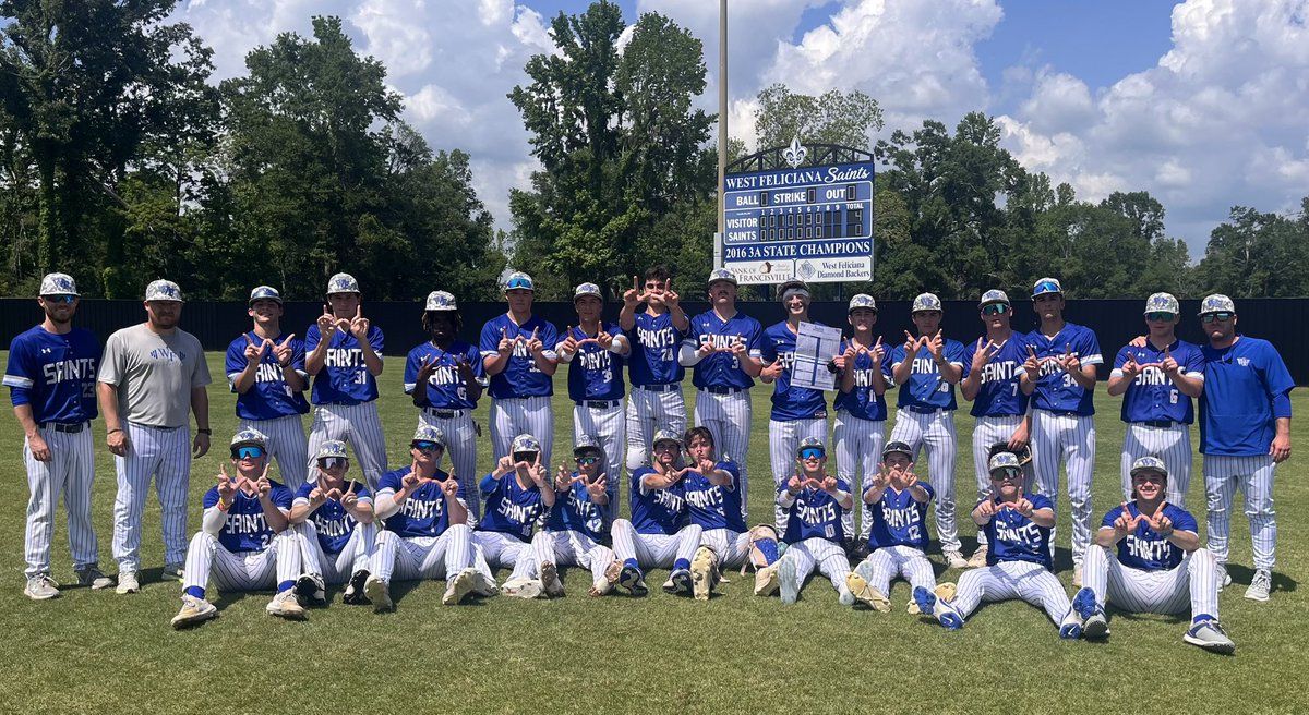 Final from St. Francisville 
Saints- 4
Hornets- 0

Saints advance to the quarters! 

•Mason Oliveaux- 7.0 IP | 5 K’s | 0 Rs
Complete Game Shutout
#PutTheTeamFirst