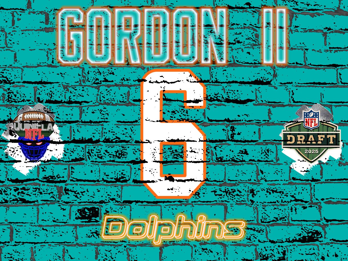 QuinielaNFL's tweet photo. RD6 PK179 RB Ollie Gordon II, Oklahoma State.
#MIA #Dolphins 
#NFLDraft https://t.co/tCvEGxi06m