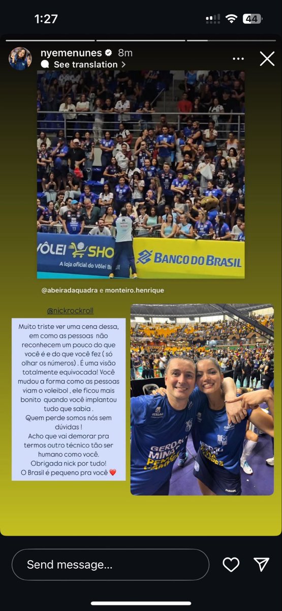 é claro que tenho ressalvas com o Nicola por comportamento e as vezes por querer morrer abraçado com algo que nao ta dando certo. Mas no fundo a gente sabe que a polêmica interna com ele foi implantada por uma jogadora, que inflou isso para uma parte da torcida.