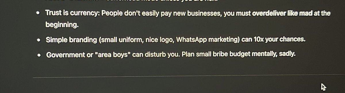 aishahidk's tweet image. Now wayy. ChatGPT just told me to”budget bribe money” if I want to start a business in my country 😭😭