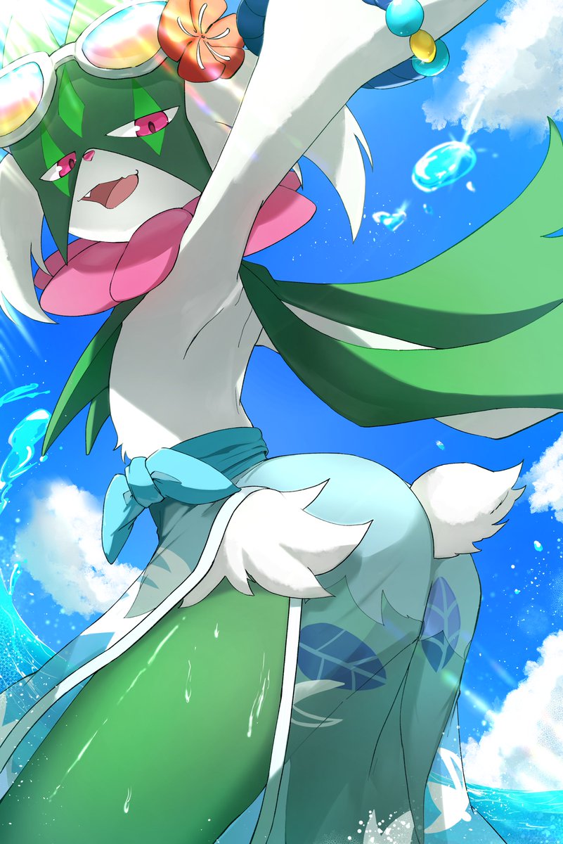 yuu777hh's tweet photo. ビーチスタイルマスカーニャ🕶👙

＃ポケモンイラスト https://t.co/75SAlrKUac