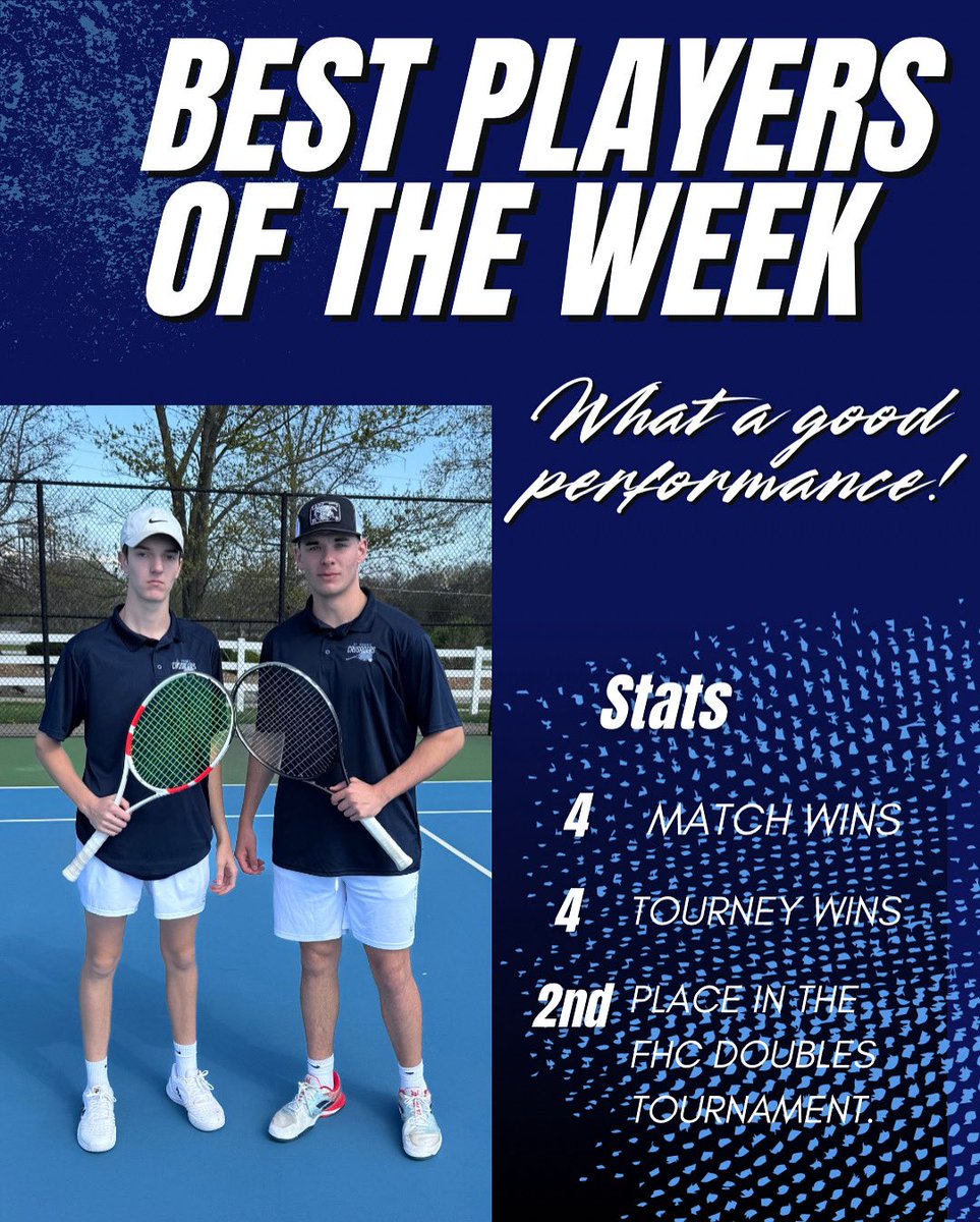 SDHSTennis's tweet photo. Jack and Alex are currently 21-3 on the season with their only losses coming deep into tournaments. These two have not lost a regular season match all year. Wish them luck as they gear up for individual districts next week. #playersoftheweek @sdhsathletics https://t.co/9ski3oBuJa