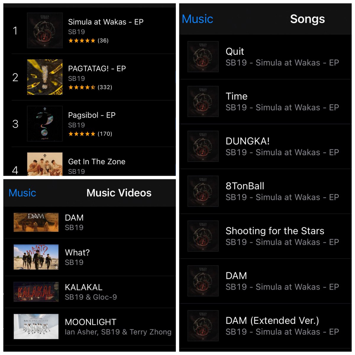 SB19’s Simula at Wakas is officially dominating iTunes PH - ranked #1 across the Top Albums, Songs, and Music Videos categories. 

Their influence in the music industry continues to reach greater heights.

<a href="/SB19Official/">SB19 Official</a> #SB19