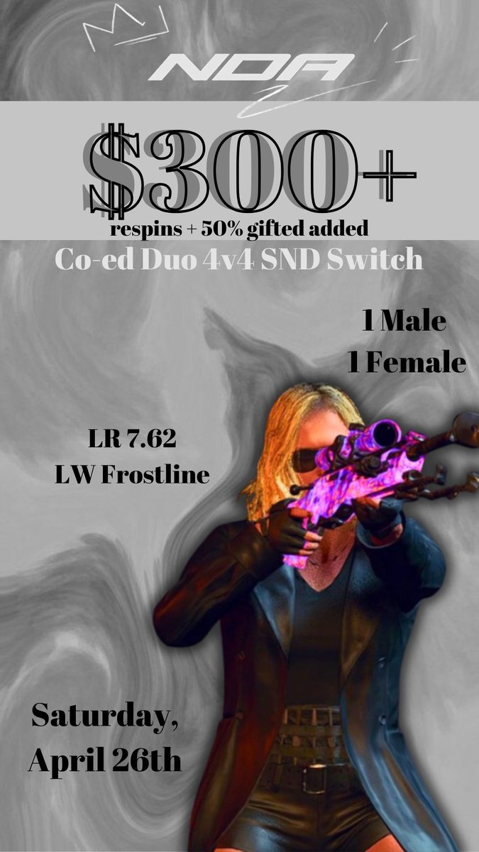 Good luck to our girls playing in the two tournaments today! 🫶

Arcn 3v3:
Team Michigan- <a href="/itssDaisyy0/">Daisy</a> <a href="/laniiswrld/">1S laniiswrld</a> @savvy1131 
Team Texas- <a href="/fastty/"></a> 
NDA Switch:
<a href="/angiesnipez/">1S angie</a> <a href="/xhaileeymaee/">hailey</a> 
@savvy1131