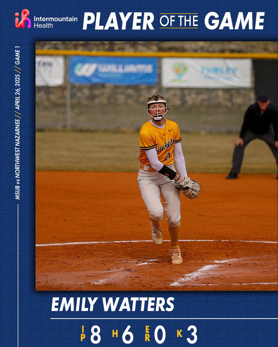 ONE DOWN, ONE TO GO

The Yellowjackets take an extra-innings game one win after putting up three runs in the eighth

Emily Watters is named Intermountain Health Player of the Game after pitching a shutout win

#MSUBSports | #MSUBSB