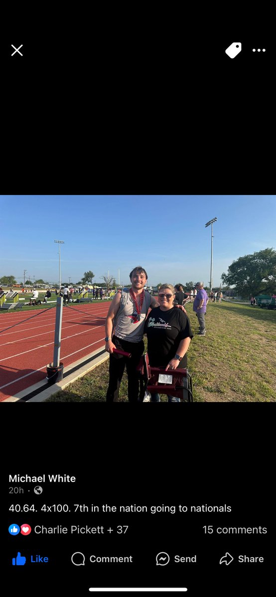 Valley View’s own, Austin White headed to Nationals. 40.64 4X100.  Proud of you