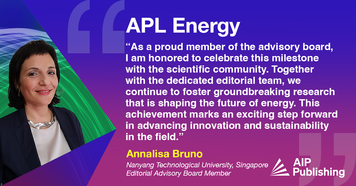 APL Energy (@aplenergy) on Twitter photo Annalisa Bruno <a href="/annalisab2013/">Annalisa Bruno</a> @APLEnergy Editorial Advisory Board Member, celebrates the journal's second anniversaryπ!
Read the latest issue of the journal: aippub.org/42XdKlM Annalisa Bruno <a href="/annalisab2013/">Annalisa Bruno</a> @APLEnergy Editorial Advisory Board Member, celebrates the journal's second anniversaryπ!
Read the latest issue of the journal: aippub.org/42XdKlM