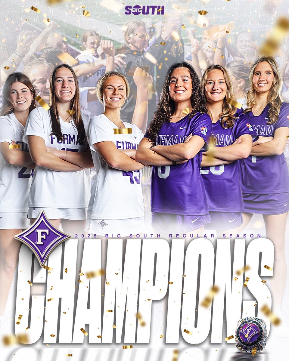 Furman Women's Lacrosse (@fuwlax) on Twitter photo For the first time in program history your Paladins are Big South Regular Season Champions 🏆
With today's win, Furman clinches a share of the regular season crown with High Point and Mercer. For the first time in program history your Paladins are Big South Regular Season Champions 🏆
With today's win, Furman clinches a share of the regular season crown with High Point and Mercer.