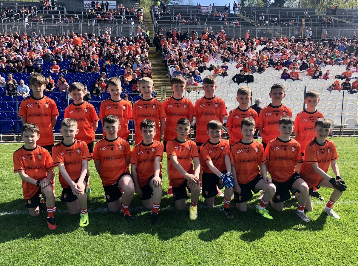 OLPSTullysaran's tweet photo. 🟠 Armagh Cumann na mBunscol ⚪️
Congratulations to Harry and Cathal who represented our school at the Allianz CnaB primary school game before the Armagh v Tyrone match. A great experience, day &amp; win for Armagh 🟠⚪️
#LearningthroughFriendship https://t.co/Rr6Xe1U31B