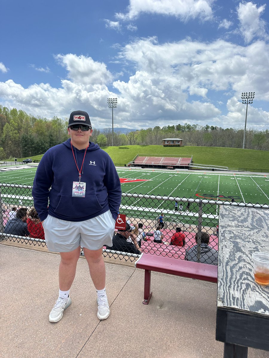 Jackson Nutter (@jacksonnutter9) on Twitter photo I had an amazing time to day at <a href="/UVAWiseCavsFB/">UVA Wise Football</a> I Am looking forward to attending a game in the fall and a summer camp thank you for the opportunity!!
<a href="/CoachPHartley/">Peter Hartley</a>
<a href="/Coach_Ladd/">Tim Ladd</a>
<a href="/CoachGouldLB/">Coach Gould</a>
<a href="/CoachGaryBass/">Gary Bass</a>
<a href="/KirbyCannon4/">Kirby Cannon</a>
<a href="/GametimeRC/">Gametime Recruiting & Consulting</a> I had an amazing time to day at <a href="/UVAWiseCavsFB/">UVA Wise Football</a> I Am looking forward to attending a game in the fall and a summer camp thank you for the opportunity!!
<a href="/CoachPHartley/">Peter Hartley</a>
<a href="/Coach_Ladd/">Tim Ladd</a>
<a href="/CoachGouldLB/">Coach Gould</a>
<a href="/CoachGaryBass/">Gary Bass</a>
<a href="/KirbyCannon4/">Kirby Cannon</a>
<a href="/GametimeRC/">Gametime Recruiting & Consulting</a>