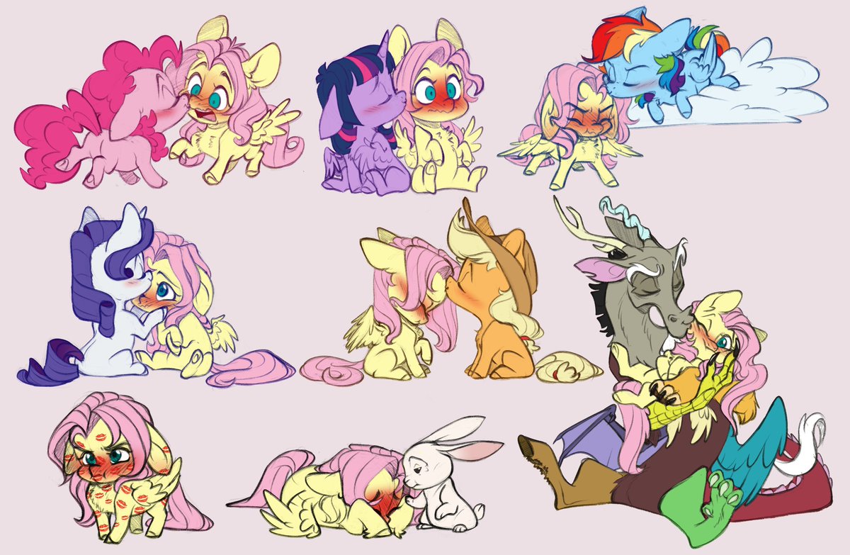 DoodleMarkyMark's tweet image. kisses for fluttershy