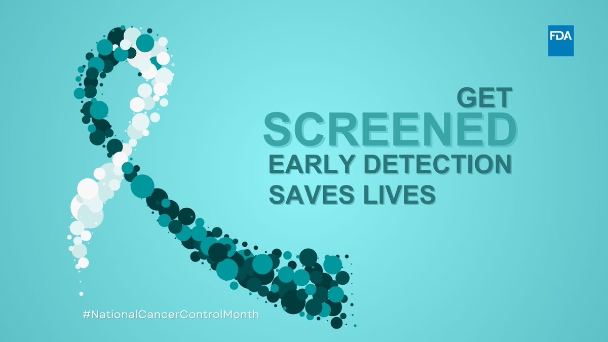 FDAOncology's tweet image. Regular screenings save lives.
🩺 Mammogram – Breast cancer
🧫 Pap Smear – Cervical cancer
🩻 Colonoscopy – Colon cancer
🔍 Skin Check – Skin cancer
Take charge of your health—schedule your screening today.
#NationalCancerControlMonth #CancerAwareness