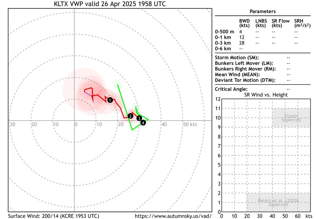 ChrisJacksonSC's tweet image. Hey Siri: Show me a VWP Hodo that would promote left splitting supercells. (Mini supercells in this case)

Here’s what I got…. #Unidirectional 

#scwx