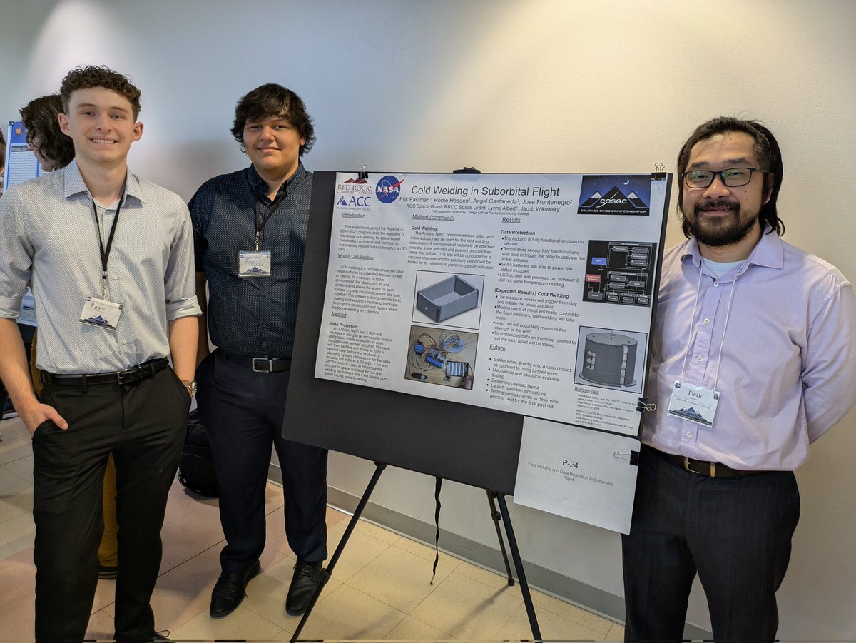 CC of CO Rock Sat Team (@ccofcorocksat) on Twitter photo Our team presented at the <a href="/COSpaceGrant/">CO Space Grant</a> Undergraduate Research symposium. We are thankful that <a href="/ArapahoeCC/">Arapahoe CC</a> and <a href="/rrccedu/">Red Rocks Community College</a> has supported us in our research. Our team presented at the <a href="/COSpaceGrant/">CO Space Grant</a> Undergraduate Research symposium. We are thankful that <a href="/ArapahoeCC/">Arapahoe CC</a> and <a href="/rrccedu/">Red Rocks Community College</a> has supported us in our research.