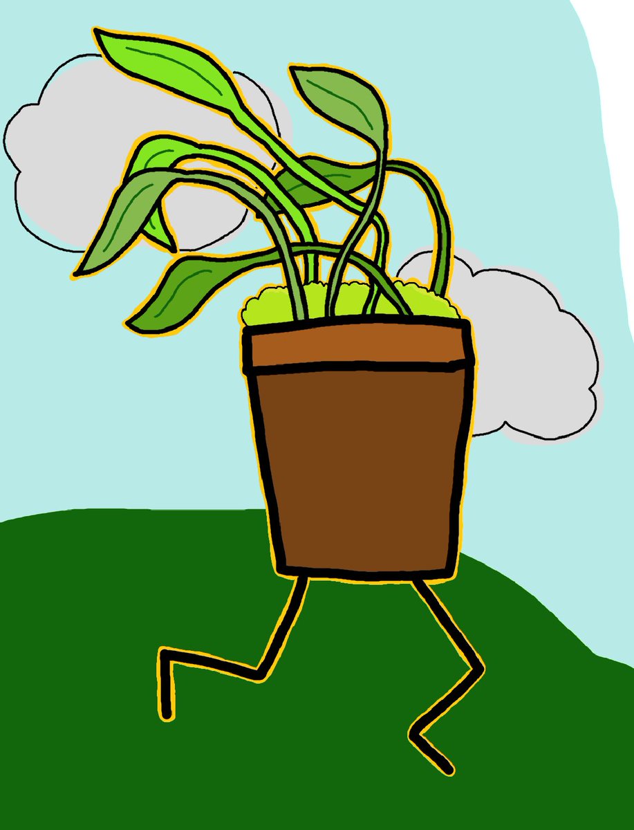 I drew this to feel less depressed it didn’t work #plantrunningaway #wow