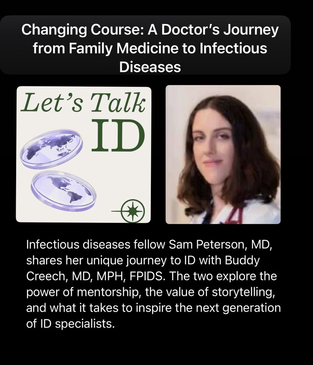 One of our amazing fellows, Sam Peterson, was interviewed by the IDSA podcast, #LetsTalkID. Get to know Sam and her wonderful path to ID! Bonus, she was also featured in the Chicago Sun-Times during the pandemic. <a href="/UICDom/">University of Illinois Department of Medicine</a> <a href="/IDSAInfo/">IDSA</a>