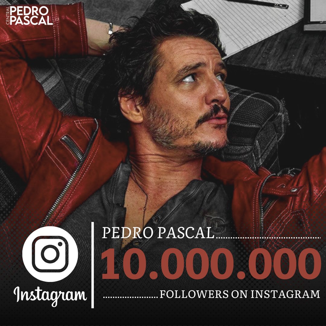 CentralPascal's tweet image. 🚨 | Pedro Pascal atingiu a marca de 10 MILHÕES de seguidores em sua conta no Instagram.