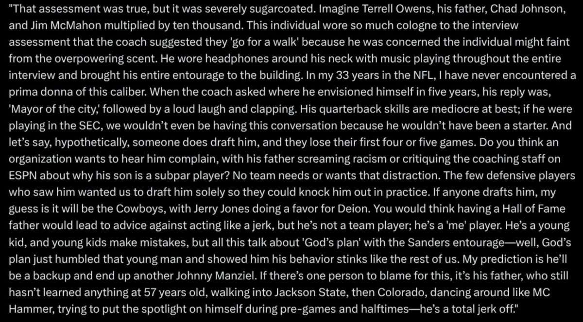 Jeff Nadu (@jeffnadu) on Twitter photo The downfall of Shedeur and Deion Sanders has been glorious
This below is SOMETHING The downfall of Shedeur and Deion Sanders has been glorious
This below is SOMETHING
