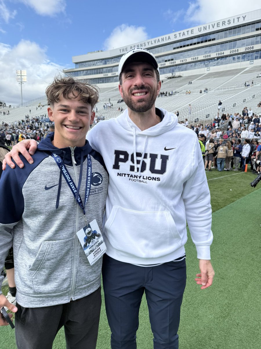 Logan Steele (@steelelogan4) on Twitter photo Had a great day today with <a href="/PennStateFball/">Penn State Football</a>! Thank you for having me! <a href="/coachjfranklin/">James Franklin</a> <a href="/Coachpoindexter/">Anthony Poindexter</a> <a href="/DannyOBrienQB/">Danny O'Brien</a> <a href="/McSorley_IX/">Trace McSorley</a> <a href="/karsynkehler_/">Karsyn Kehler</a> <a href="/calebtyler_psu/">Caleb Tyler</a> <a href="/JoeMento/">Joe Mento</a> <a href="/CoachPersing/">Marc Persing</a> <a href="/ChadStumhofer/">Chad Stumhofer</a> <a href="/RivalsDylanCC/">DylanCallaghanCroley</a> Had a great day today with <a href="/PennStateFball/">Penn State Football</a>! Thank you for having me! <a href="/coachjfranklin/">James Franklin</a> <a href="/Coachpoindexter/">Anthony Poindexter</a> <a href="/DannyOBrienQB/">Danny O'Brien</a> <a href="/McSorley_IX/">Trace McSorley</a> <a href="/karsynkehler_/">Karsyn Kehler</a> <a href="/calebtyler_psu/">Caleb Tyler</a> <a href="/JoeMento/">Joe Mento</a> <a href="/CoachPersing/">Marc Persing</a> <a href="/ChadStumhofer/">Chad Stumhofer</a> <a href="/RivalsDylanCC/">DylanCallaghanCroley</a>