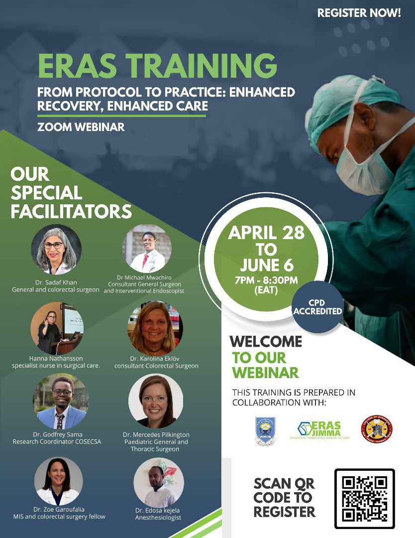 We are excited to invite you to an engaging Enhanced Recovery After Surgery (ERAS) Online Training program. 

To register please use the link: echo.zoom.us/meeting/regist…