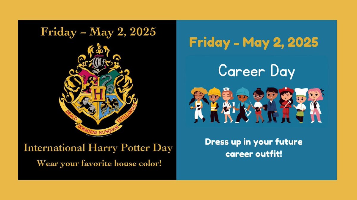 Get ready, Rees PVAA! Optional dress-up days &amp; fun events are coming next week as we kick off the last month of the 24-25 school year! Let’s finish strong!
#ReesPVAA #DressUpDays #SchoolSpirit #FinishStrong