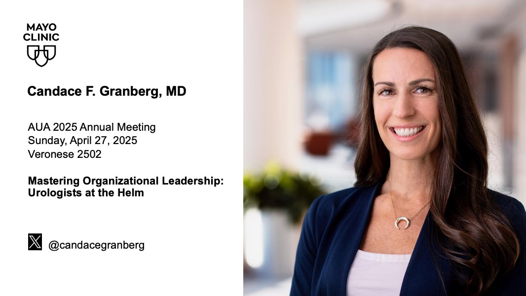 Mayo Clinic Urology (@mayourology) on Twitter photo π£ Come learn from <a href="/candacegranberg/">Candace Granberg, MD</a> at #AUA25, teaching the Instructional Course "Mastering Organizational Leadership: Urologists at the Helm". Gain valuable insights!
#Urology #Leadership <a href="/AmerUrological/">Amer. Urol. Assn.</a> <a href="/EugeUrology/">Eugene Rhee, MD MBA</a> <a href="/WessellsHunter/">Hunter Wessells</a> <a href="/BrianDutyMD_MBA/">Brian Duty, MD, MBA</a>
Sunday, April 27, 4pm π£ Come learn from <a href="/candacegranberg/">Candace Granberg, MD</a> at #AUA25, teaching the Instructional Course "Mastering Organizational Leadership: Urologists at the Helm". Gain valuable insights!
#Urology #Leadership <a href="/AmerUrological/">Amer. Urol. Assn.</a> <a href="/EugeUrology/">Eugene Rhee, MD MBA</a> <a href="/WessellsHunter/">Hunter Wessells</a> <a href="/BrianDutyMD_MBA/">Brian Duty, MD, MBA</a>
Sunday, April 27, 4pm