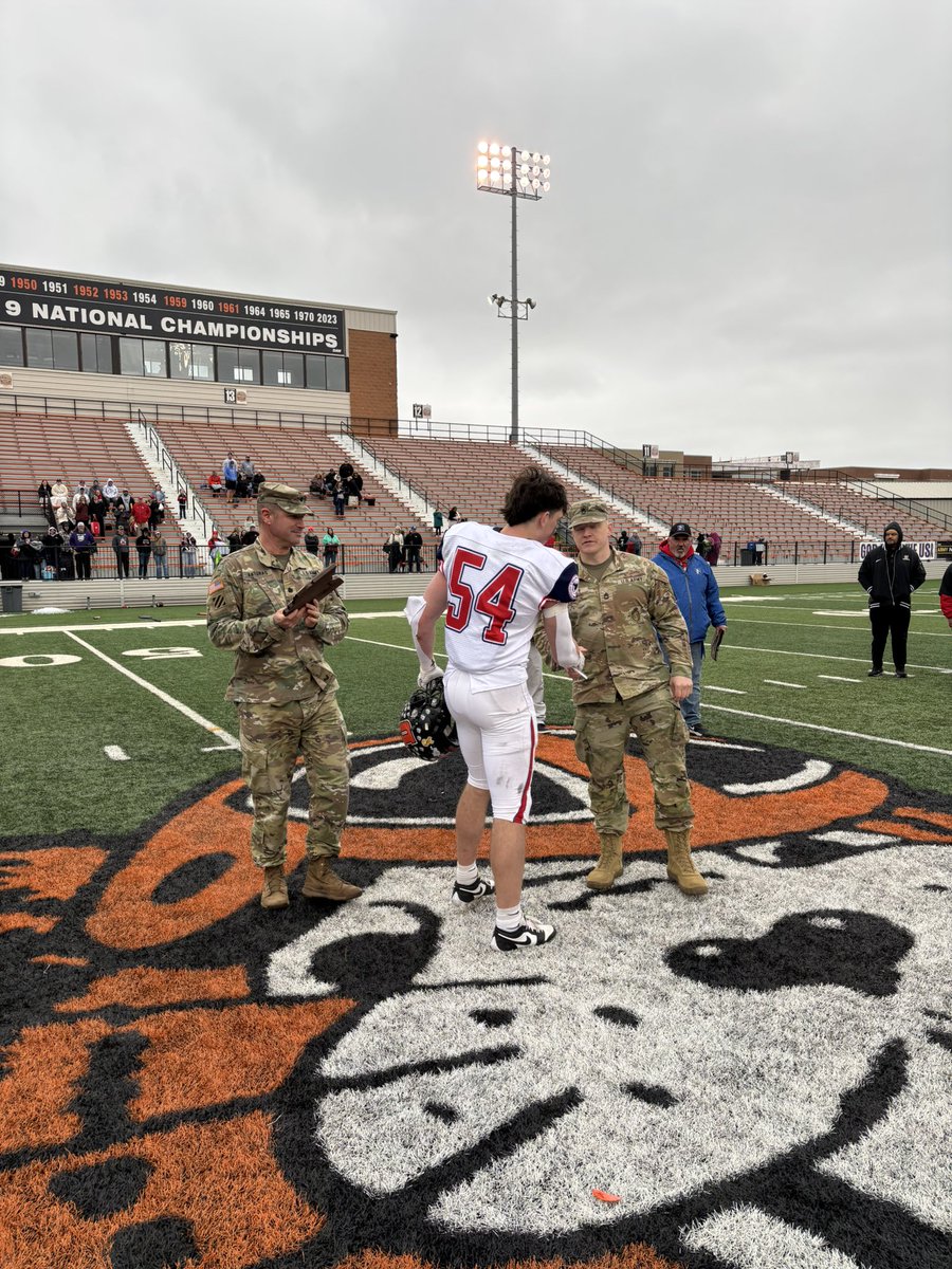 SethBailey04's tweet photo. A couple local boys take home offensive and defensive MVP in the D4-7 North/South Classic!  Canton Central Catholic’s Jonathan Stangl and Dalton’s Matt Heatwole!! https://t.co/w3qwPPLwrJ