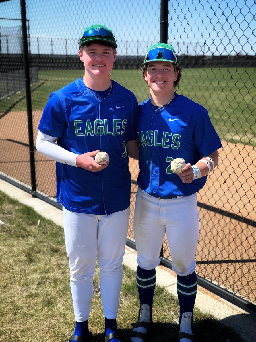 Great win today Eagles!  

Maple River 9 - Belle Plaine 4

These two guys hit the 1st and 2nd HRs on the new field!