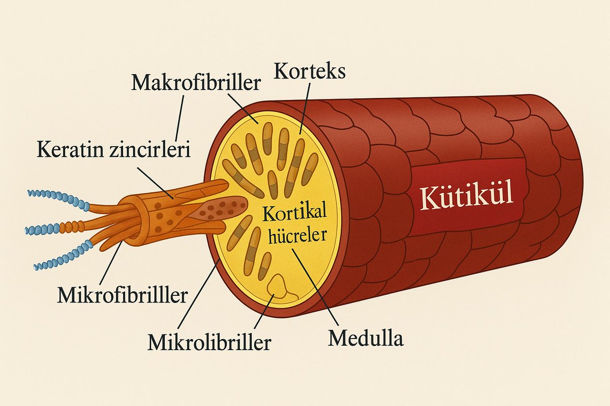 Saçımızın Yapısı Nasıldır

Bir saç teli kesiti gösteriliyor bu resimde.

Saçınızın dış tabakasını oluşturan yapının adı kütikül, saçı dış etmenlere karşı koruyan aminoasitlerin sülfür bağlarıyla birbirine bağlanmasıyla oluşan bu tabaka, saçınızı daha canlı ve parlak gözükmesini