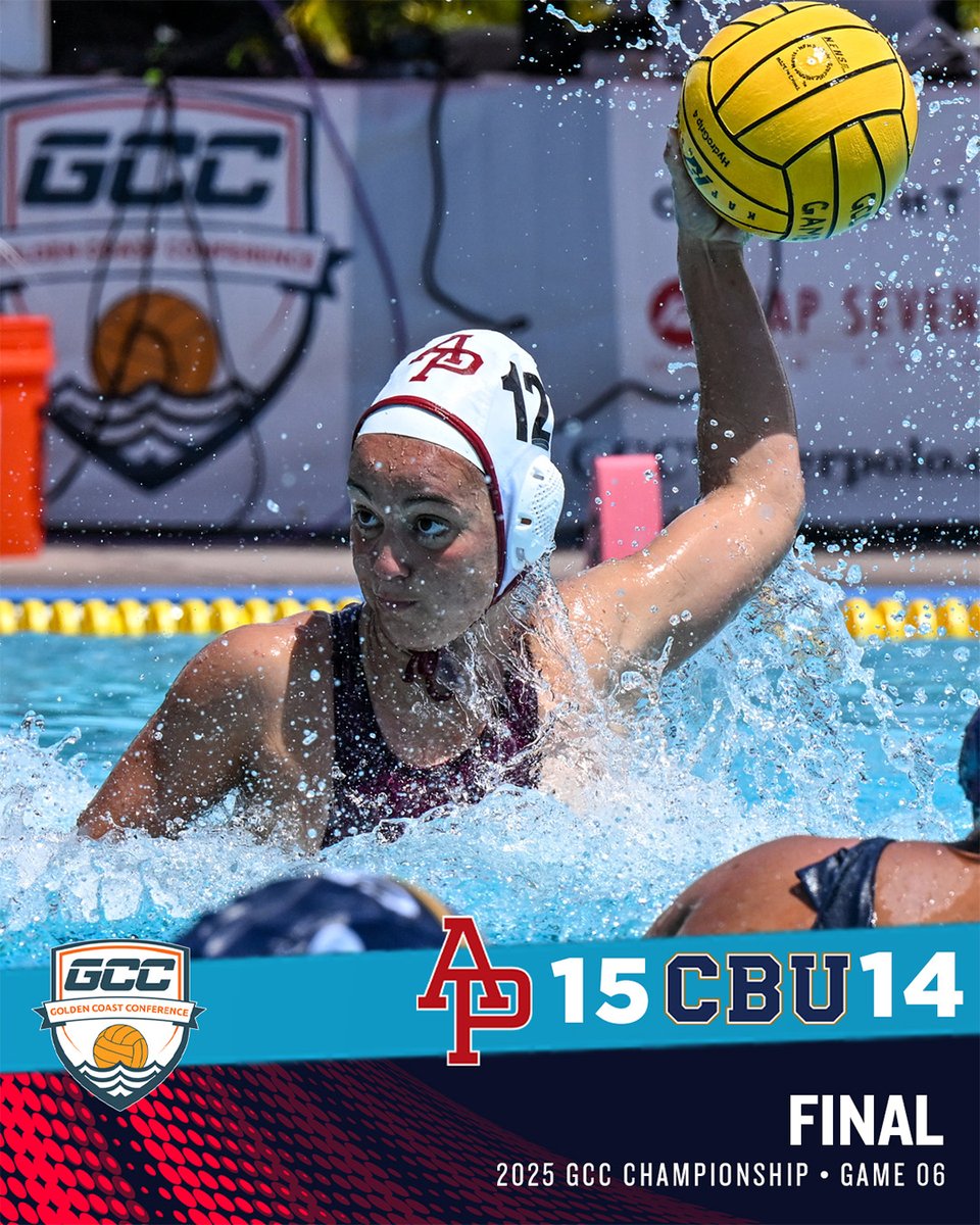GCC Water Polo (@gccwp) on Twitter photo #GCCWaterPolo Championship - Fifth Place Game FINAL: <a href="/apupolo/">APU Water Polo</a> holds on to fend off <a href="/LancersWWP/">California Baptist Women's Water Polo</a> rally, earning 15-14 win to take fifth place behind seven-point game from Laia Marsinach Ortega. #ncaawaterpolo #GCCWaterPolo Championship - Fifth Place Game FINAL: <a href="/apupolo/">APU Water Polo</a> holds on to fend off <a href="/LancersWWP/">California Baptist Women's Water Polo</a> rally, earning 15-14 win to take fifth place behind seven-point game from Laia Marsinach Ortega. #ncaawaterpolo