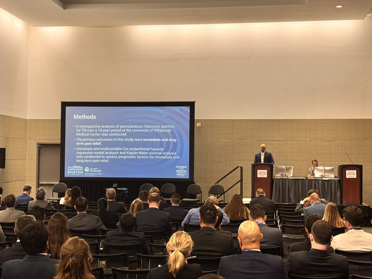 GAZenonosMD's tweet image. Our star medical student @shovanbhatia presenting at #AANS2025 on our results with glycerol rhizotomy for #trigeminalneuralgia ! Great job Shovan!