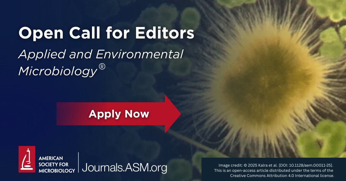 ASMicrobiology's tweet photo. Applied and Environmental Microbiology welcomes applications for 3 editorial positions! New editors will serve a 5-year term starting July 1. Apply by May 12 to join #AppEnvMicro's editorial team: https://t.co/FV9kDKGJh1 #NationaVolunteerWeek https://t.co/OIEBCvn7jp