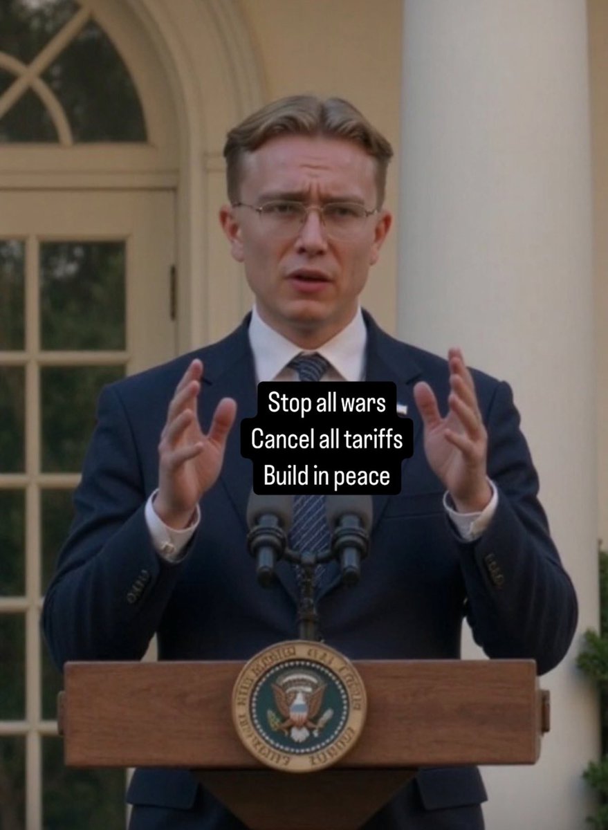 Stop all wars
Cancel all tariffs
Build in peace