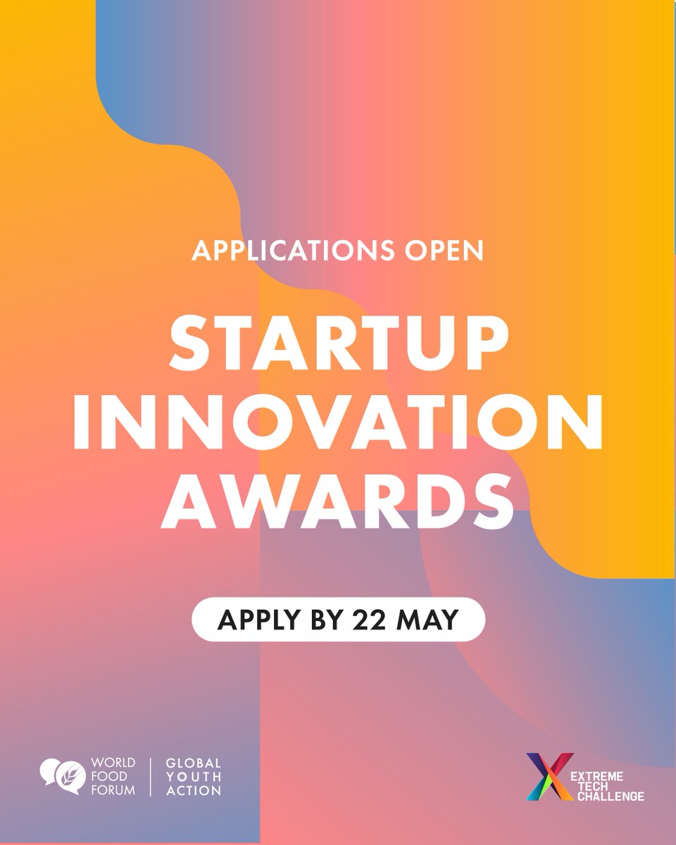 🚀 Applications are OPEN for the 2025 Startup Innovation Awards! 🌍✨ We’re spotlighting bold, youth-led startups transforming agrifood systems to end hunger and achieve the #SDGs.

Read more and apply by 22 May 👉 youth.world-food-forum.org/innovation-lab…