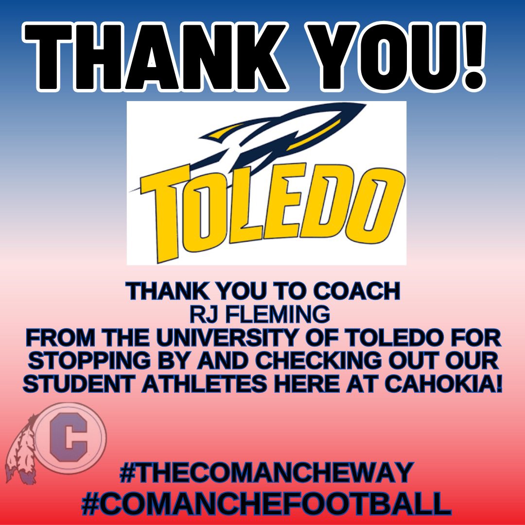 Thank you to Coach <a href="/CoachFlemWR/">RJ Fleming</a> for stopping by this week‼️‼️#thecomancheway 🔴⚪️🔵🪓
