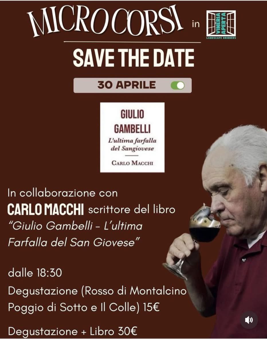 +++ La presentazione del libro di Carlo Macchi “Giulio Gambelli. L’ultima farfalla del Sangiovese” edito da Nuova Editoriale Florence Press a Montalcino, Vineria Moderna
con Sebastian Nasello, produttori, enologi, winelovers e l'editore Leonardo Tozzi.