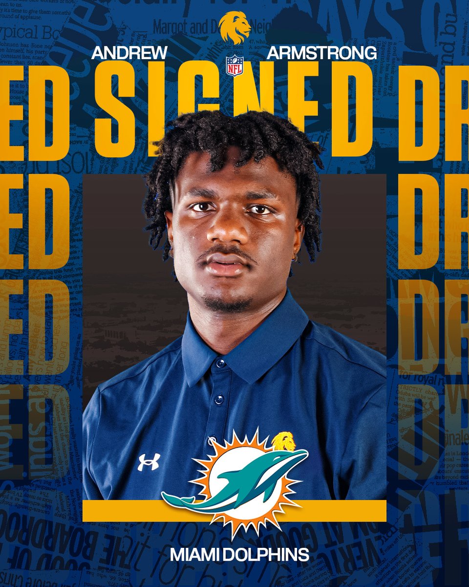 East Texas A&M Football (@lions_fb) on Twitter photo Began his college career as a ๐ฆ, now begins his pro career with a fellow ๐ฆ! #HailET #LionsInThePros
Congratulations to <a href="/DrewBandz3/">Andrew Armstrong</a> on signing with the <a href="/MiamiDolphins/">Miami Dolphins</a> Began his college career as a ๐ฆ, now begins his pro career with a fellow ๐ฆ! #HailET #LionsInThePros
Congratulations to <a href="/DrewBandz3/">Andrew Armstrong</a> on signing with the <a href="/MiamiDolphins/">Miami Dolphins</a>